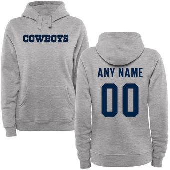 Women's Dallas Cowboys Steel Custom Name & Number Wordmark Pullover Hoodie Women's Dallas Cowboys Steel Custom Name & Number Wordmark Pullover Hoodie