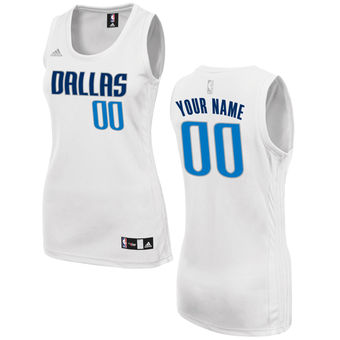 Women's Dallas Mavericks adidas White Custom Fashion Jersey
