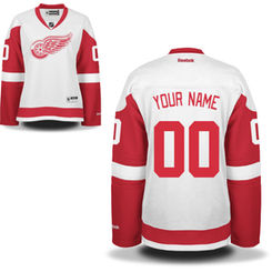 Women's Detroit Red Wings Reebok White Premier Away Custom Jersey