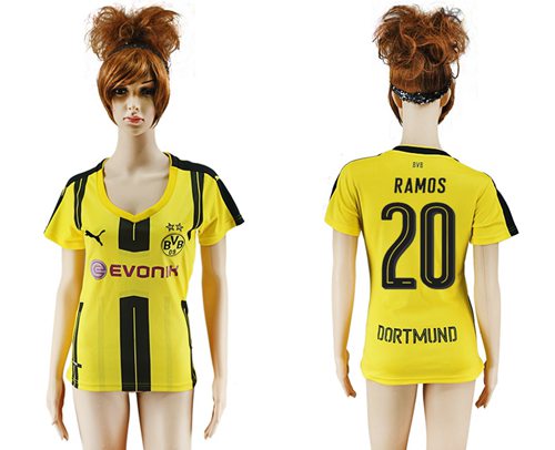 Women's Dortmund #20 Ramos Home Soccer Club Jersey