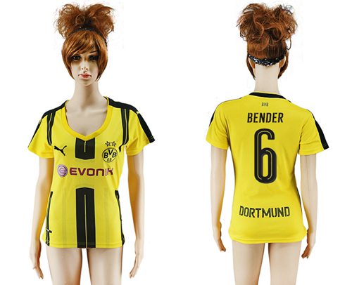 Women's Dortmund #6 Bender Home Soccer Club Jersey