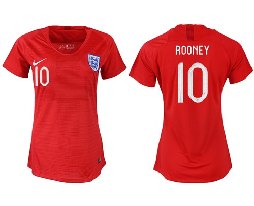 Women's England #10 Rooney Away Soccer Country Jersey Women's England #10 Rooney Away Soccer Country Jersey