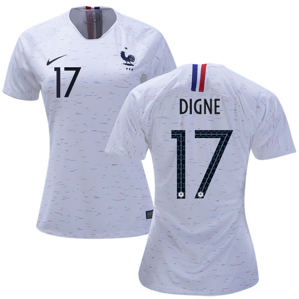 Women's France #17 Digne Away Soccer Country Jersey