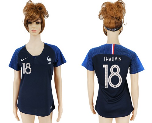 Women's France #18 Thauvin Home Soccer Country Jersey Women's France #18 Thauvin Home Soccer Country Jersey
