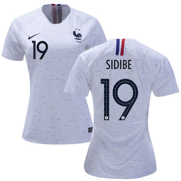 Women's France #19 Sidibe Away Soccer Country Jersey Women's France #19 Sidibe Away Soccer Country Jersey