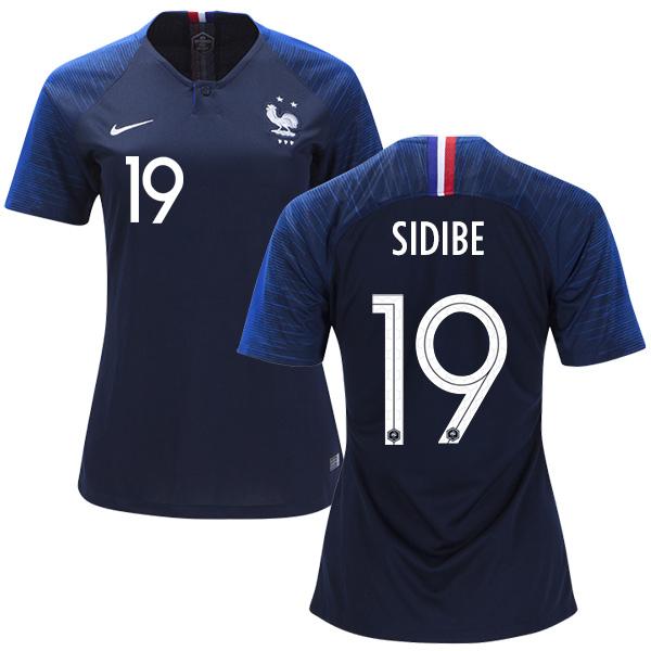 Women's France #19 Sidibe Home Soccer Country Jersey Women's France #19 Sidibe Home Soccer Country Jersey