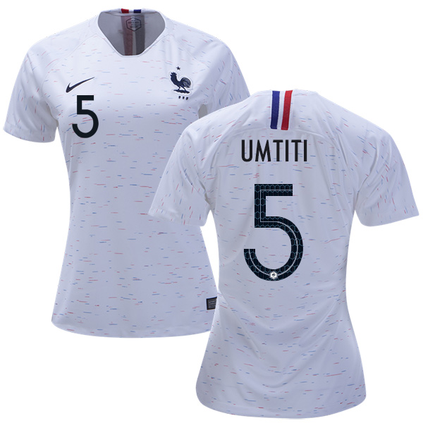 Women's France #5 Umtiti Away Soccer Country Jersey Women's France #5 Umtiti Away Soccer Country Jersey