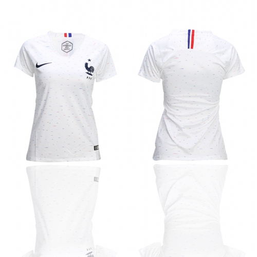 Women's France Blank Away Soccer Country Jersey