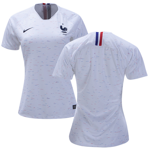 Women's France Blank Away Soccer Country Jersey Women's France Blank Away Soccer Country Jersey