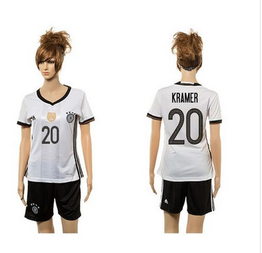 Women's Germany #20 Kramer White Home Soccer Country Jersey