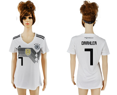 Women's Germany #7 Drakler White Home Soccer Country Jersey