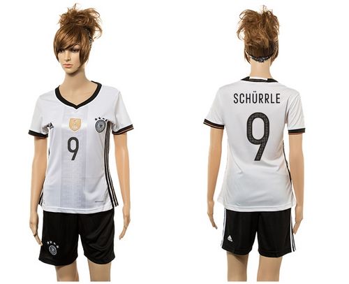 Women's Germany #9 Schurrle White Home Soccer Country Jersey