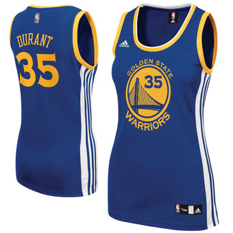 Women's Golden State Warriors Kevin Durant adidas Royal Road Replica Jersey