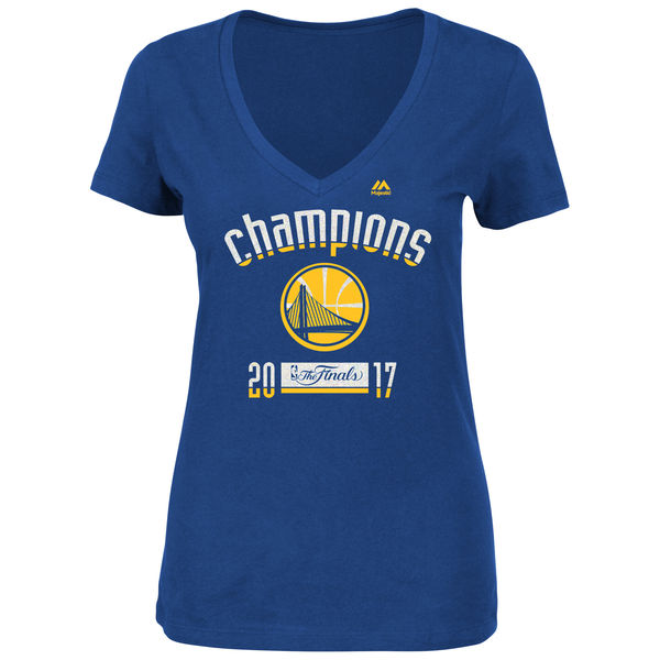 Women's Golden State Warriors Majestic 2017 NBA Finals Champions Uncanny T-Shirt - Royal