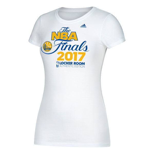 Women's Golden State Warriors adidas White 2017 Western Conference Champions Locker Room Crew Neck T-Shirt