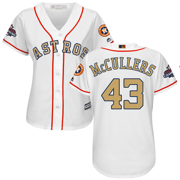 Women's Houston Astros Astros #43 Lance McCullers White 2018 Gold Program Cool Base Stitched MLB Jersey