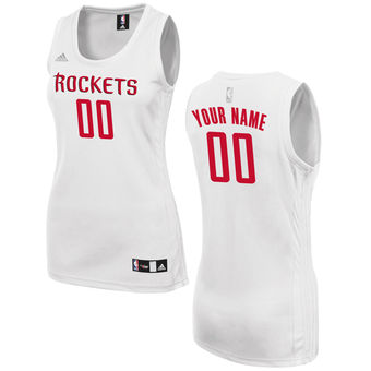 Women's Houston Rockets adidas White Custom Fashion Jersey Women's Houston Rockets adidas White Custom Fashion Jersey