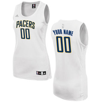 Women's Indiana Pacers adidas White Custom Fashion Jersey Women's Indiana Pacers adidas White Custom Fashion Jersey
