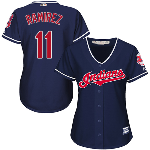 Women's Indians #11 Jose Ramirez Navy Blue Alternate Women's Stitched Baseball Jersey Women's Indians #11 Jose Ramirez Navy Blue Alternate Women's Stitched Baseball Jersey