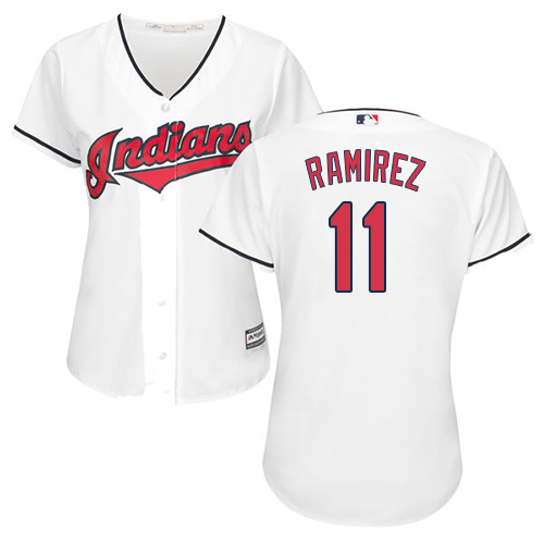 Women's Indians #11 Jose Ramirez White Home Women's Stitched Baseball Jersey Women's Indians #11 Jose Ramirez White Home Women's Stitched Baseball Jersey