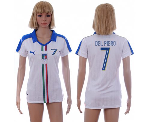 Women's Italy #7 Del Piero Away Soccer Country Jersey Women's Italy #7 Del Piero Away Soccer Country Jersey