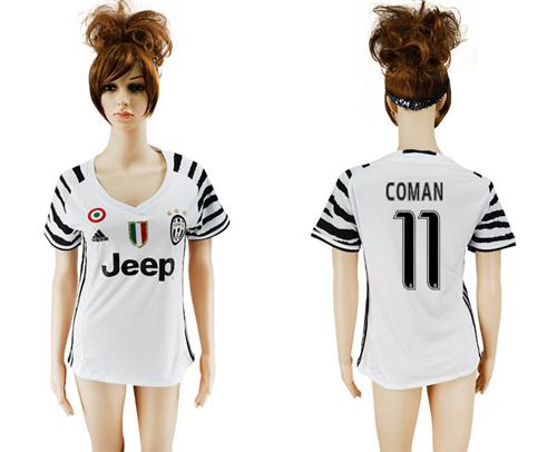 Women's Juventus #11 Coman Sec Away Soccer Club Jersey Women's Juventus #11 Coman Sec Away Soccer Club Jersey