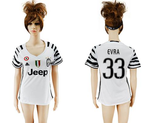 Women's Juventus #33 Evra Sec Away Soccer Club Jersey Women's Juventus #33 Evra Sec Away Soccer Club Jersey