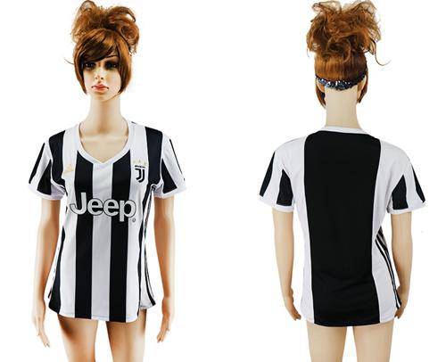 Women's Juventus Blank Home Soccer Club Jersey