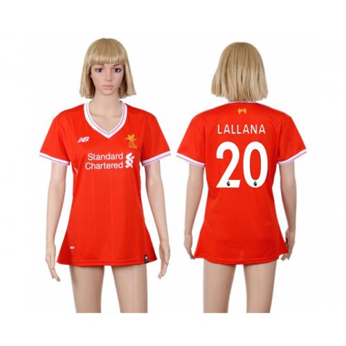 Women's Liverpool #20 Lallana Red Home Soccer Club Jersey Women's Liverpool #20 Lallana Red Home Soccer Club Jersey