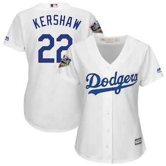Women's Los Angeles Dodgers Clayton Kershaw Majestic White 2018 World Series
