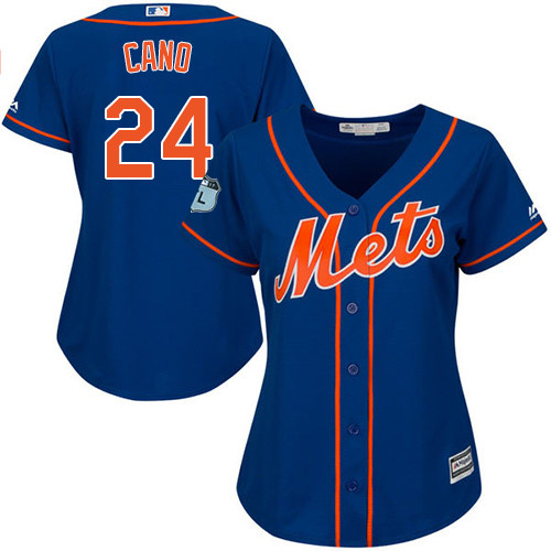 Women's Mets #24 Robinson Cano Blue Alternate Women's Stitched Baseball Jersey Women's Mets #24 Robinson Cano Blue Alternate Women's Stitched Baseball Jersey