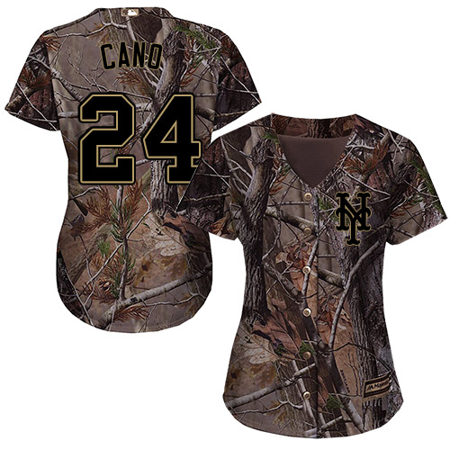 Women's Mets #24 Robinson Cano Camo Realtree Collection Cool Base Women's Stitched Baseball Jersey