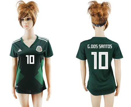 Women's Mexico #10 G.Dos Santos Home Soccer Country Jersey