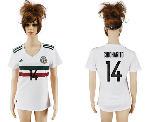 Women's Mexico #14 Chicharito Away Soccer Country Jersey