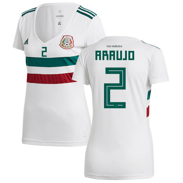 Women's Mexico #2 Araujo Away Soccer Country Jersey Women's Mexico #2 Araujo Away Soccer Country Jersey