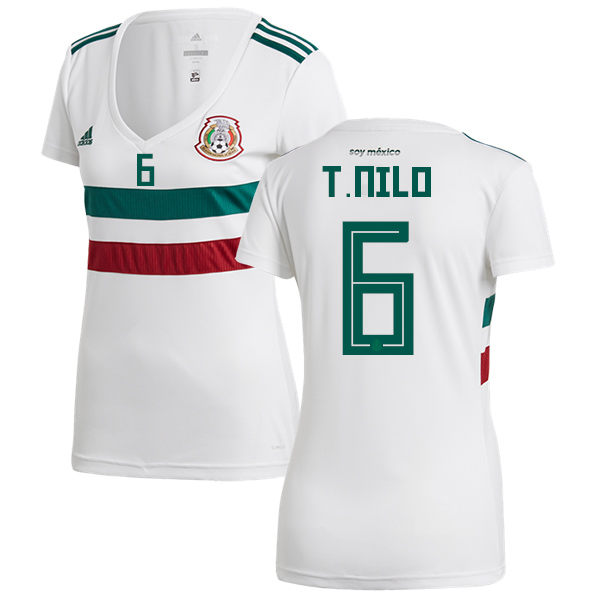 Women's Mexico #6 T.Nilo Away Soccer Country Jersey Women's Mexico #6 T.Nilo Away Soccer Country Jersey