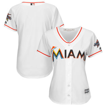 Women's Miami Marlins Majestic Home White 2017 Cool Base Jersey with All-Star Game Patch Women's Miami Marlins Majestic Home White 2017 Cool Base Jersey with All-Star Game Patch