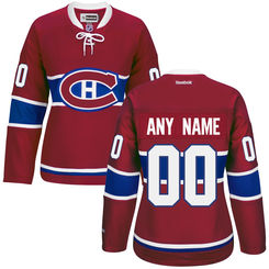Women's Montreal Canadiens Red Premier Home Custom Jersey Women's Montreal Canadiens Red Premier Home Custom Jersey