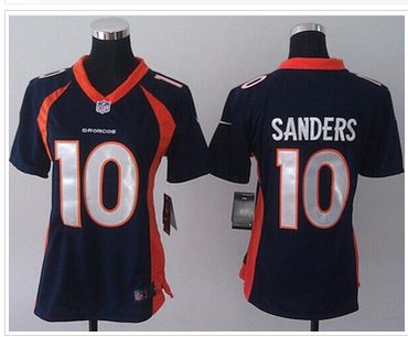 Women's NEW Broncos #10 Emmanuel Sanders Blue Elite NFL Jersey