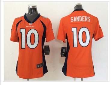 Women's NEW Broncos #10 Emmanuel Sanders Orange Team Color NFL New jersey
