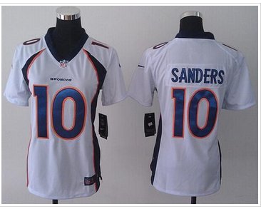Women's NEW Broncos #10 Emmanuel Sanders White Elite NFL Jersey Women's NEW Broncos #10 Emmanuel Sanders White Elite NFL Jersey
