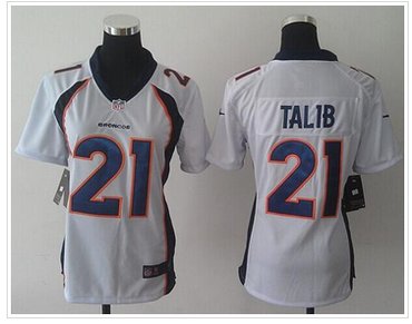 Women's NEW Broncos #21 Aqib Talib White Elite NFL Jersey