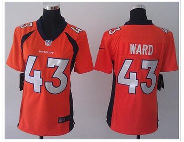 Women's NEW Broncos #43 T.J. Ward Orange Elite NFL Jersey
