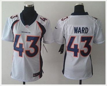 Women's NEW Broncos #43 T.J. Ward White Elite NFL Jersey