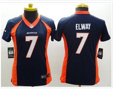 Women's NEW Broncos #7 John Elway Blue Alternate NFL New Limited Jersey