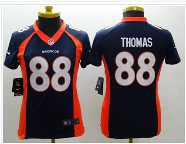 Women's NEW Broncos #88 Demaryius Thomas Blue Alternate NFL New Limited Jersey