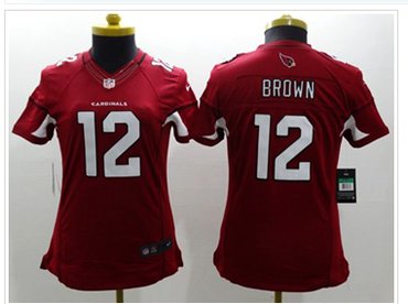 Women's NEW Cardinals #12 John Brown Red Team Color Stitched NFL Limited Jersey
