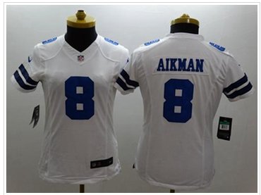 Women's NEW Cowboys #8 Troy Aikman White NFL Limited Jersey