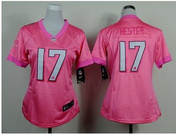 Women's NEW Falcons #17 Devin Hester Pink Be Luv'd Stitched NFL New Elite jersey