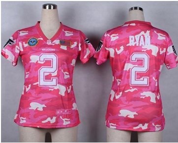 Women's NEW Falcons #2 Matt Ryan Pink NFL Elite Camo Fashion Jersey